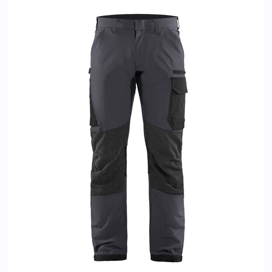 Blaklader 1422 4-Way Stretch Service Work Trousers Mid Grey / Black Only Buy Now at Workwear Nation!