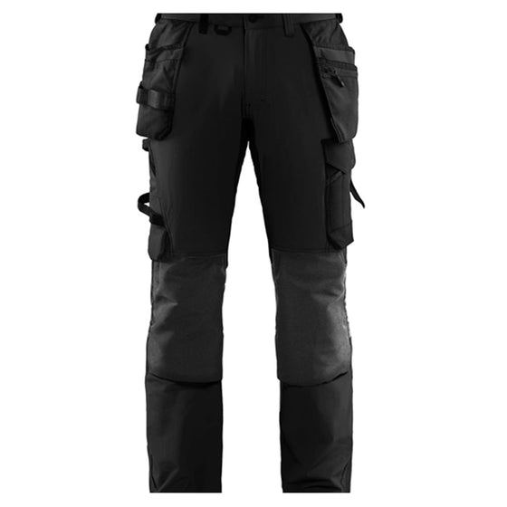 Blaklader 1522 Craftsmen 4-Way Stretch Trousers with Holster Pockets Black / Grey Only Buy Now at Workwear Nation!