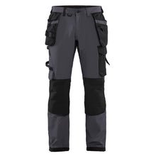 Blaklader 1522 Craftsmen 4-Way Stretch Trousers with Holster Pockets Mid Grey / Black Only Buy Now at Workwear Nation!