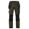 Blaklader 1522 Craftsmen 4-Way Stretch Trousers with Holster Pockets Olive Green Only Buy Now at Workwear Nation!