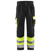  Blaklader 1584 Hi-Vis Professional Drivers Work Trousers Black / Yellow Only Buy Now at Workwear Nation!