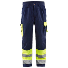  Blaklader 1584 Hi-Vis Professional Drivers Work Trousers Blue / Yellow Only Buy Now at Workwear Nation!
