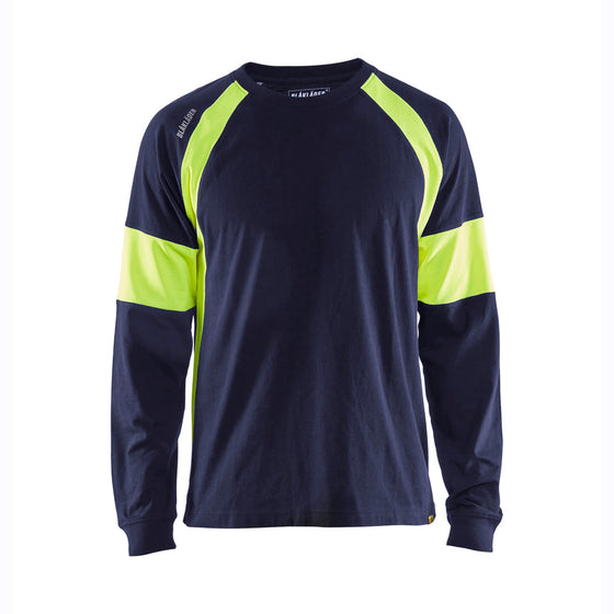 Blaklader 3520 Long Sleeved T-Shirt with Hi-Vis Panels Only Buy Now at Workwear Nation!