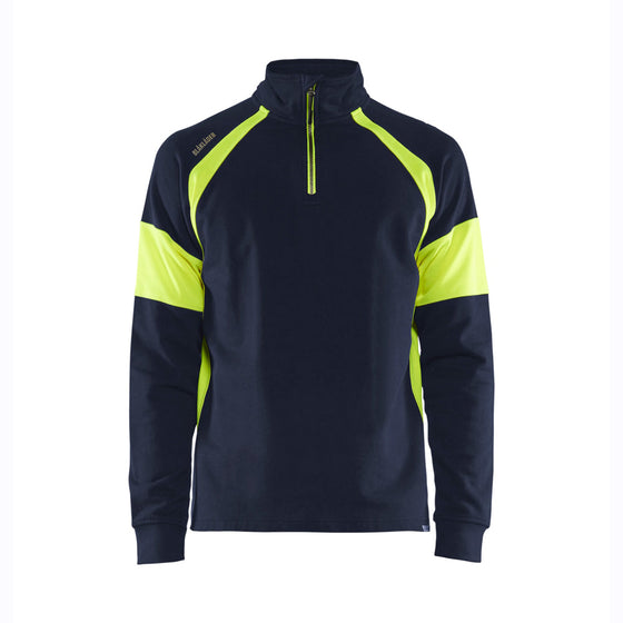 Blaklader 3550 1/4 Zip Sweatshirt with Hi-Vis Panels Only Buy Now at Workwear Nation!