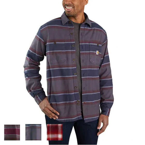 Carhartt 104913 Rugged Flex Relaxed Fit Midweight Flannel Fleece Lined Shirt Only Buy Now at Workwear Nation!