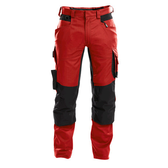 DASSY Dynax 200980 Stretch Kneepad Work Trousers Red/Black Only Buy Now at Workwear Nation!