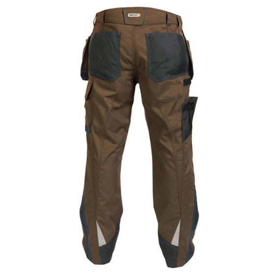 DASSY Magnetic 200908 Water-Repellent Holster Pocket Multi-Pocket Kneepad Trousers Brown Only Buy Now at Workwear Nation!