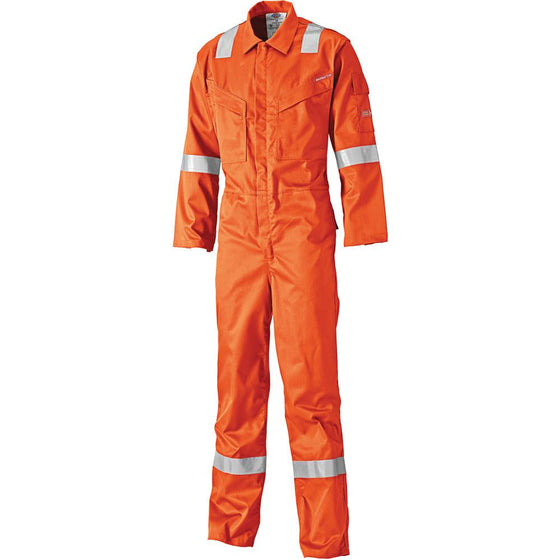Dickies FR5401 Lightweight Pyrovatex Coverall, Flame Retardant Boiler Suit Red or Orange Only Buy Now at Workwear Nation!