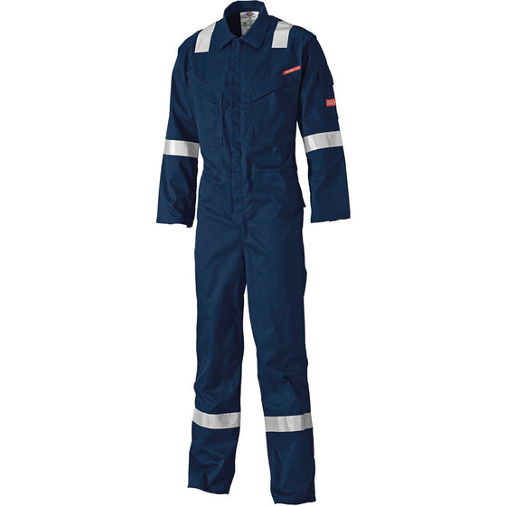 Dickies FR5401 Lightweight Pyrovatex Coverall, Flame Retardant Boiler Suit Royal Blue or Navy Only Buy Now at Workwear Nation!