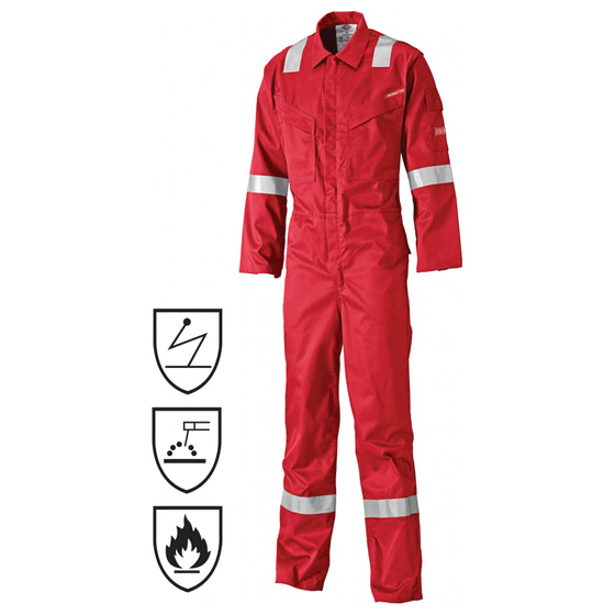 Dickies FR5404 Pyrovatex Antistatic Flame Retardant Coverall Red Only Buy Now at Workwear Nation!