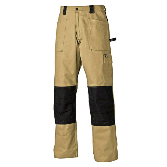 Dickies WD4930 Grafter Duo Tone Cordura Knee Pad Work Trousers Khaki Only Buy Now at Workwear Nation!