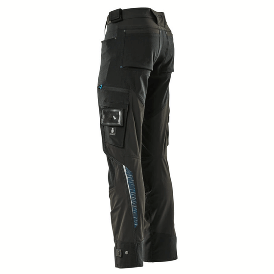 Mascot Adanced 17079 Water-Repellent Stretch Kneepad Work Trouser Black Only Buy Now at Workwear Nation!