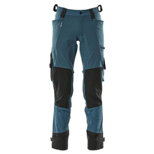  Mascot Adanced 17079 Water-Repellent Stretch Kneepad Work Trouser Petrol Blue Only Buy Now at Workwear Nation!
