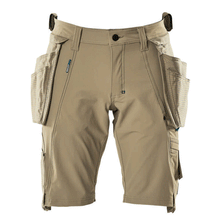  Mascot Advanced 17149 Water-Repellent Stretch Work Shorts Khaki Only Buy Now at Workwear Nation!