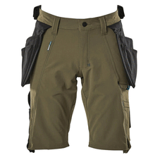  Mascot Advanced 17149 Water-Repellent Stretch Work Shorts Moss Green Only Buy Now at Workwear Nation!