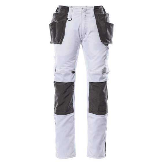 Mascot Unique 17631 Kassel Kneepad Holster Pocket Trousers White Only Buy Now at Workwear Nation!