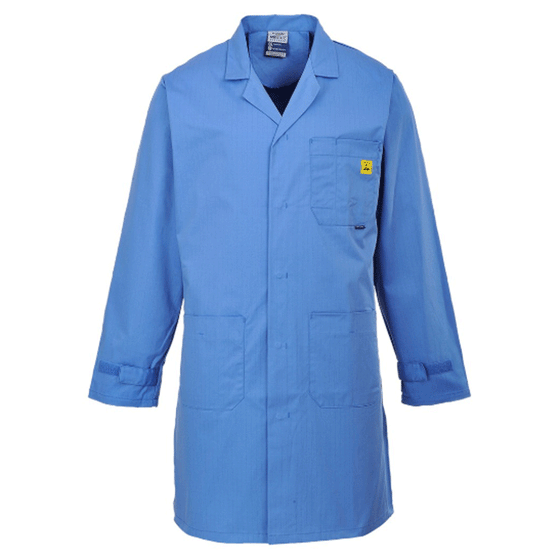 Portwest AS10 Anti-Static ESD Stud Front Coat Various Colours Only Buy Now at Workwear Nation!