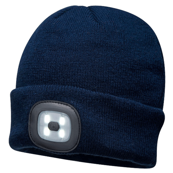 Portwest B028 Rechargeable Twin LED Beanie Hat Various Colours Only Buy Now at Workwear Nation!