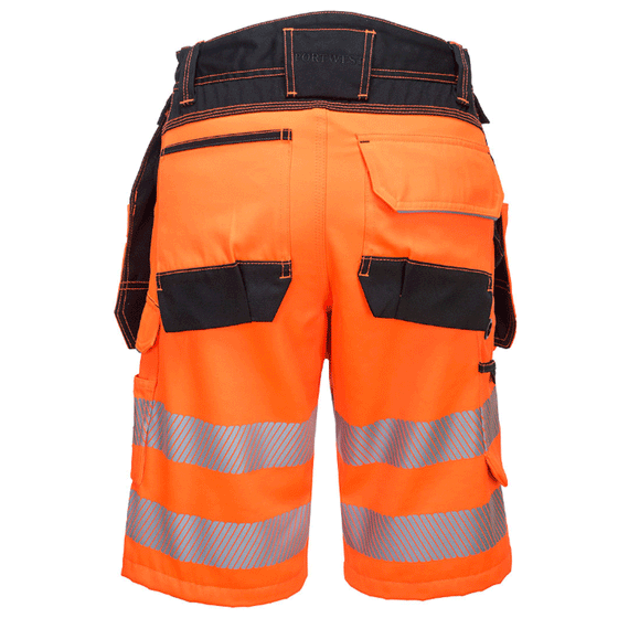 Portwest PW343 PW3 Hi-Vis Holster Pocket Work Shorts Various Colours Only Buy Now at Workwear Nation!