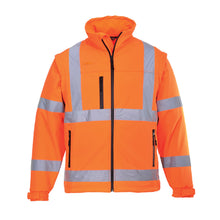  Portwest S428 Hi-Vis Softshell 3 in 1 Water Resistant Jacket Gilet Detachable Sleeves Only Buy Now at Workwear Nation!