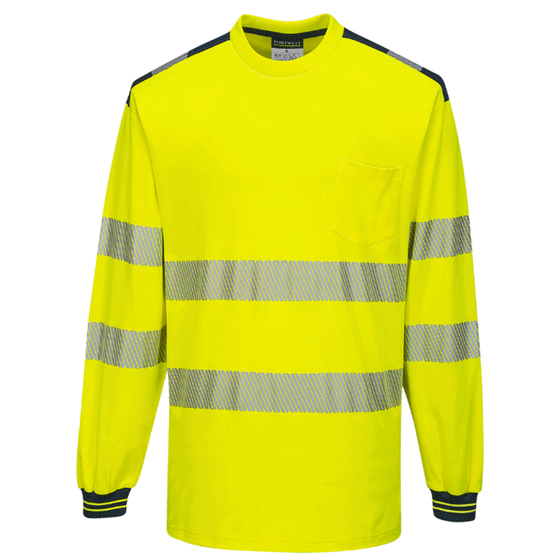 Portwest T185 PW3 Hi-Vis Long Sleeve Work T-Shirt Various Colours Only Buy Now at Workwear Nation!