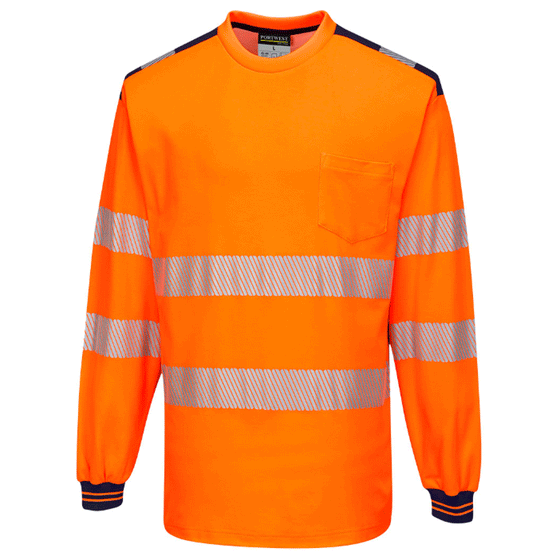 Portwest T185 PW3 Hi-Vis Long Sleeve Work T-Shirt Various Colours Only Buy Now at Workwear Nation!