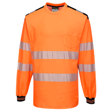  Portwest T185 PW3 Hi-Vis Long Sleeve Work T-Shirt Various Colours Only Buy Now at Workwear Nation!