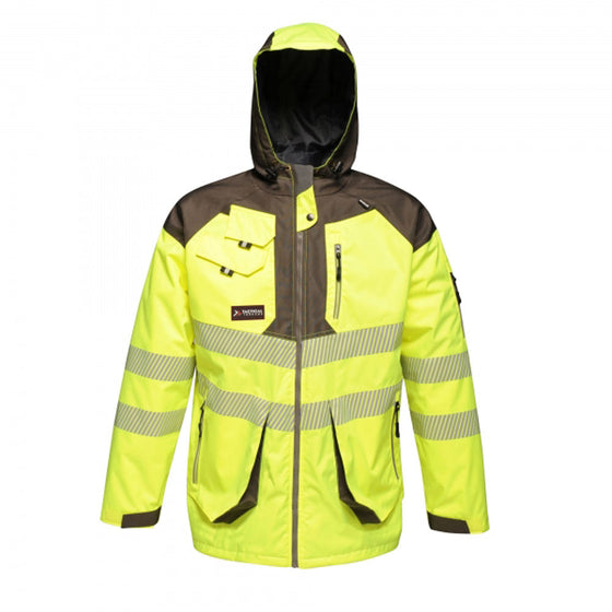 Regatta TRA340 Tactical Hi-Vis Waterproof Hooded Work Jacket Only Buy Now at Workwear Nation!