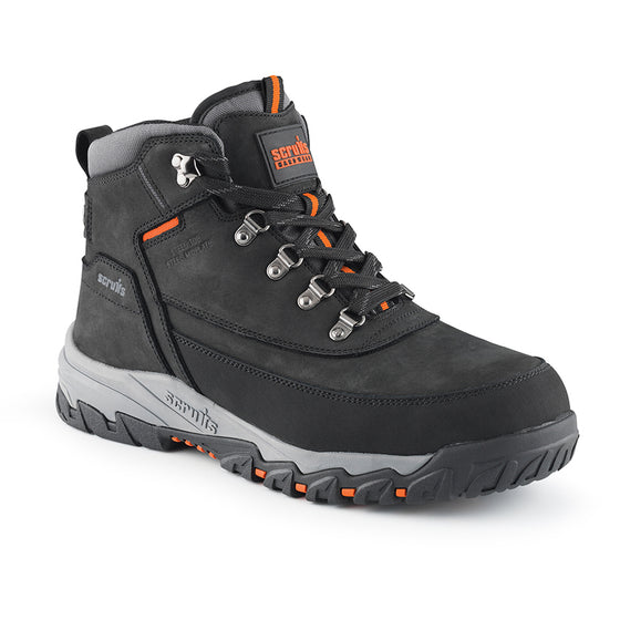 Scruffs Scarfell Black Leather Safety Work Boot S1P SRA Only Buy Now at Workwear Nation!