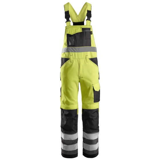 Snickers 0113 Hi-Vis Bib & Brace Trousers, Class 2 Various Colours Only Buy Now at Workwear Nation!