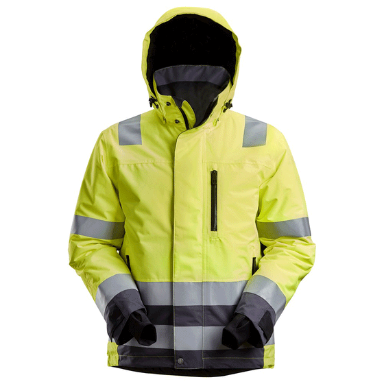 Snickers 1132 AllroundWork, Hi-Vis Class 3 Waterproof Insulated Jacket Various Colours Only Buy Now at Workwear Nation!