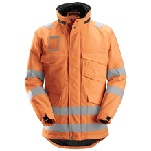  Snickers 1823 Hi-Vis Winter Lined Long Jacket, Class 3 Various Colours Only Buy Now at Workwear Nation!