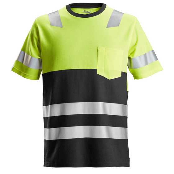 Snickers 2534 AllroundWork, Hi-Vis T-Shirt CL 1 Various Colours Only Buy Now at Workwear Nation!