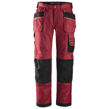  Snickers 3212 Craftsmen Holster Pocket Trousers, DuraTwill Chilli Red/Black Only Buy Now at Workwear Nation!