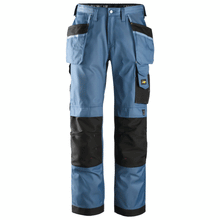  Snickers 3212 Craftsmen Holster Pocket Trousers, DuraTwill Ocean Blue/Black Only Buy Now at Workwear Nation!