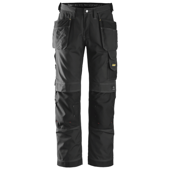 Snickers 3213 Craftsmen Holster Pocket Trousers, Rip-Stop Black Only Buy Now at Workwear Nation!