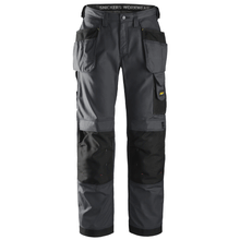  Snickers 3213 Craftsmen Holster Pocket Trousers, Rip-Stop Steel Grey/Black Only Buy Now at Workwear Nation!