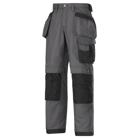 Snickers 3214 Craftsmen Holster Pocket Trousers, Canvas+ Steel Grey/Black Only Buy Now at Workwear Nation!