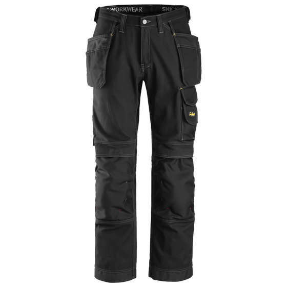 Snickers 3215 Craftsmen Holster Pocket Trousers, Comfort Cotton Black Only Buy Now at Workwear Nation!