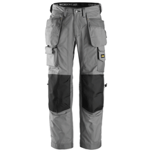  Snickers 3223 Floorlayer Holster Pocket Trousers, Rip-Stop Grey/Black Only Buy Now at Workwear Nation!