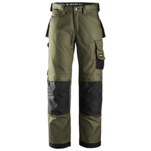  Snickers 3312 Craftsmen Trousers, DuraTwill Olive Green/Black Only Buy Now at Workwear Nation!