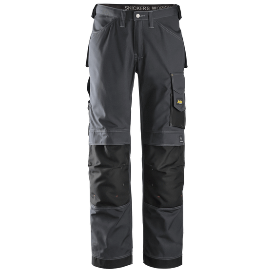 Snickers 3313 Craftsmen Trousers, Rip-Stop Steel Grey/Black Only Buy Now at Workwear Nation!