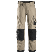  Snickers 3314 Craftsmen Trousers, Canvas+ Khaki/Black Only Buy Now at Workwear Nation!