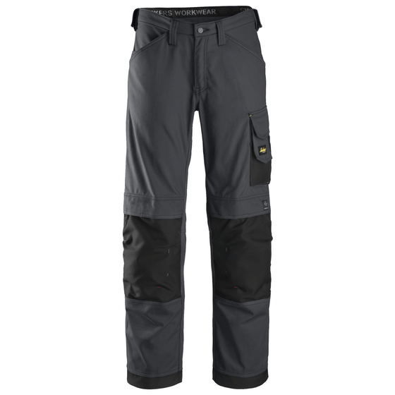 Snickers 3314 Craftsmen Trousers, Canvas+ Steel Grey/Black Only Buy Now at Workwear Nation!