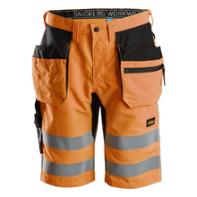  Snickers 6131 LiteWork, Hi-Vis Shorts+ Holster Pockets Class 1 Various Colours Only Buy Now at Workwear Nation!