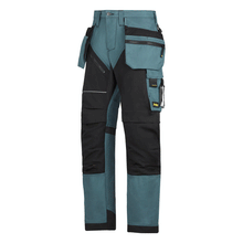  Snickers 6202 RuffWork, Work Trousers+ Holster Pockets Petrol Blue Only Buy Now at Workwear Nation!