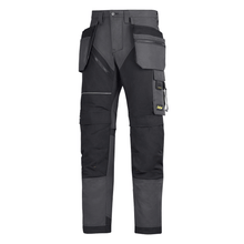  Snickers 6202 RuffWork, Work Trousers+ Holster Pockets Steel Grey/Black Only Buy Now at Workwear Nation!