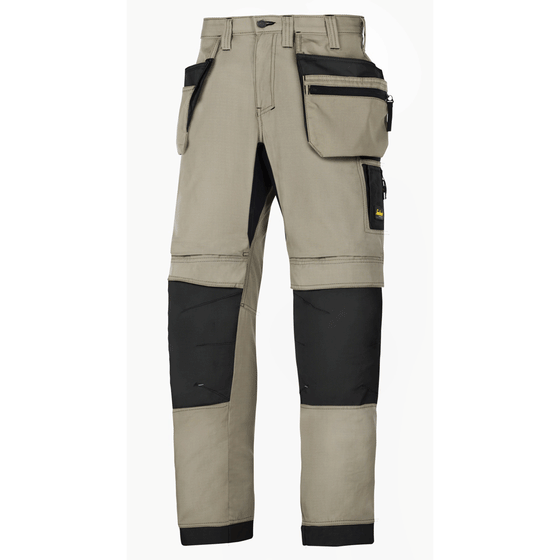 Snickers 6206 LiteWork, 37.5® Work Trousers+ Holster Pockets Khaki/Black Only Buy Now at Workwear Nation!