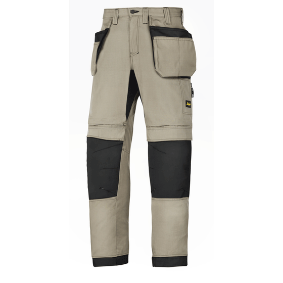Snickers 6207 LiteWork, 37.5® Work Trousers Holster Pockets Khaki/Black Only Buy Now at Workwear Nation!