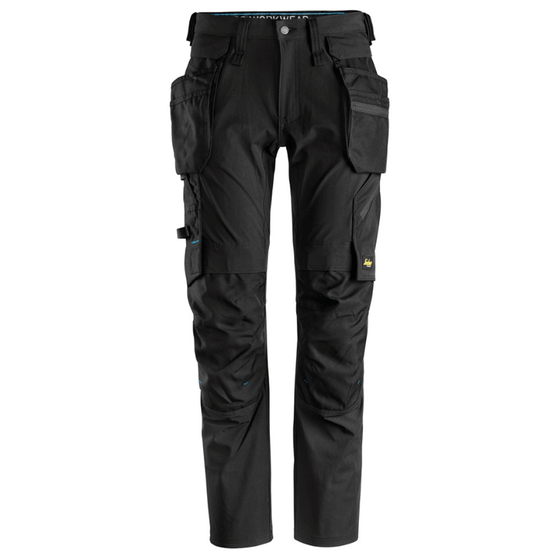 Snickers 6208 LiteWork, Detachable Holster Pocket Kneepad Work Trousers Black Only Buy Now at Workwear Nation!